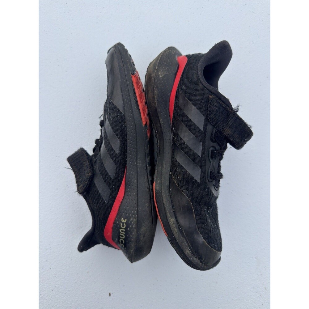 adidas Youth 2 Running Shoes GZ5399 Hook & Loop Black Athletic Sneakers - Picture 3 of 5